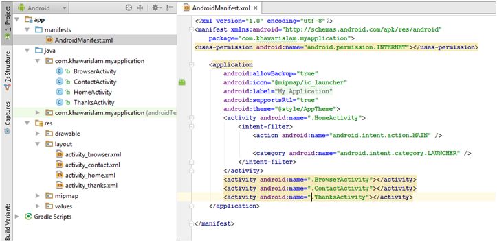 AndroidManaifest.xml file